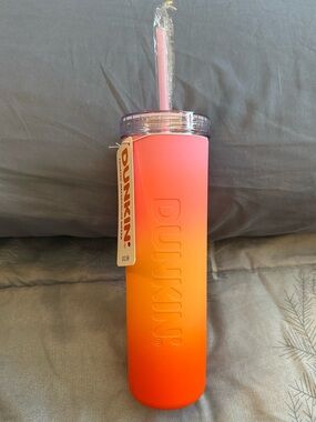 NWTS Dunkin® Pink to Orange Gradient Tumbler with Straw